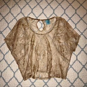 Gold Embroidered Crop Top (Medium)